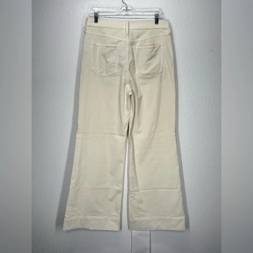 J Crew Corduroy Wide Leg High Waist Trouser Pants Cream Size 29 Style BT922 - Picture 4 of 10